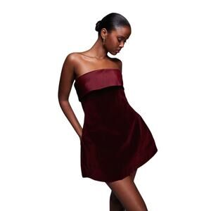 Murci Asos Burgundy Velvet Dress US 2